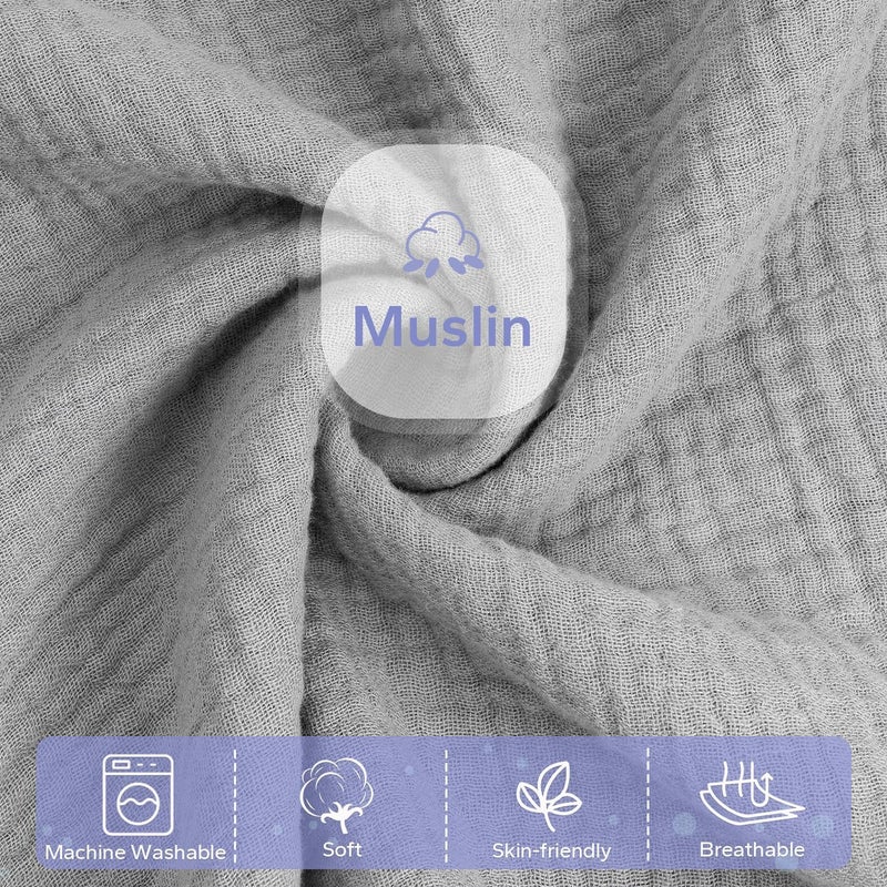 FUNUPUP Muslin Baby Lounger Cover Compatible with Snuggle Me Lounger, Infant Lounger Pillow Cover for Newborn, Removable Newborn Lounger Cover for Boys and Girls, Only Cover, Grey - Image 2
